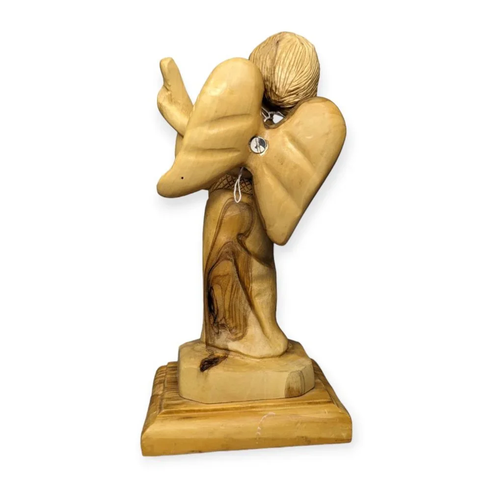 Bethlehem Olive Tree Wood Angel Figurine